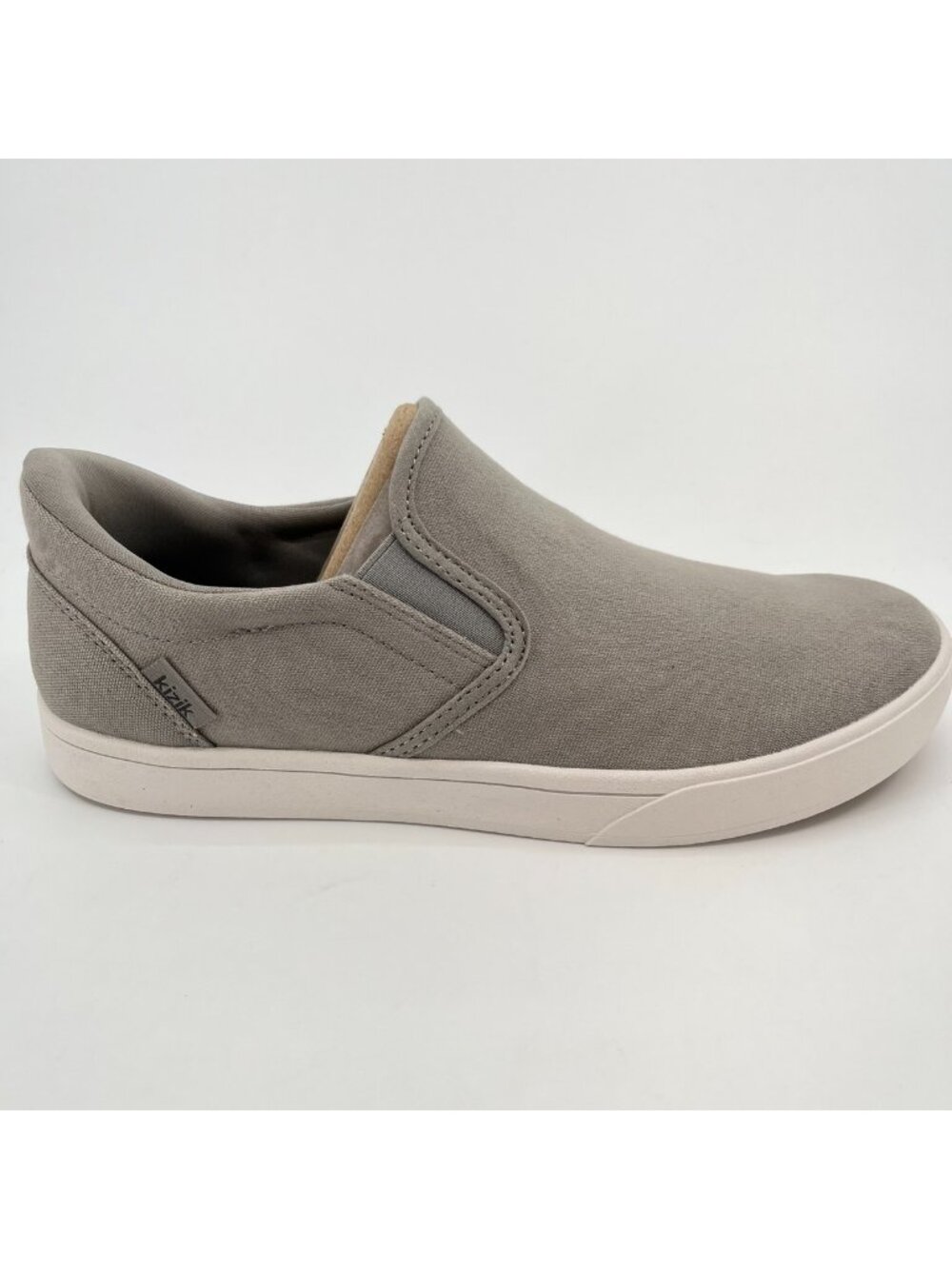 Kizik Venice Mens Size 9 Gray White Athletic Slip On Hands Free Shoes Sneakers